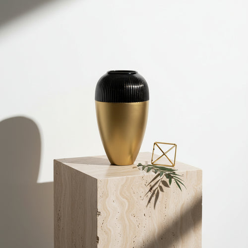 Belly Large Gold Vase – Curvaceous Ceramic Statement, 42cmElevate your home with the Belly Large Gold Vase, a 42cm ceramic masterpiece blending artistry and luxury for modern interiors.