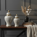 Monochrome Royal Ginger Jar Set Ceramic Duo