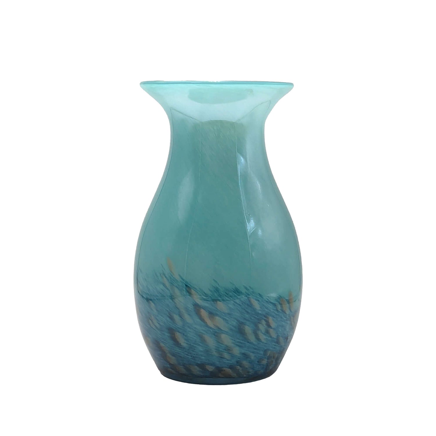Blue Green Ocean Blown Art Glass Vase - 29cm