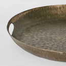 Bobbi Large Hammered Aluminium Tray in Silver 49cm Luxury Co