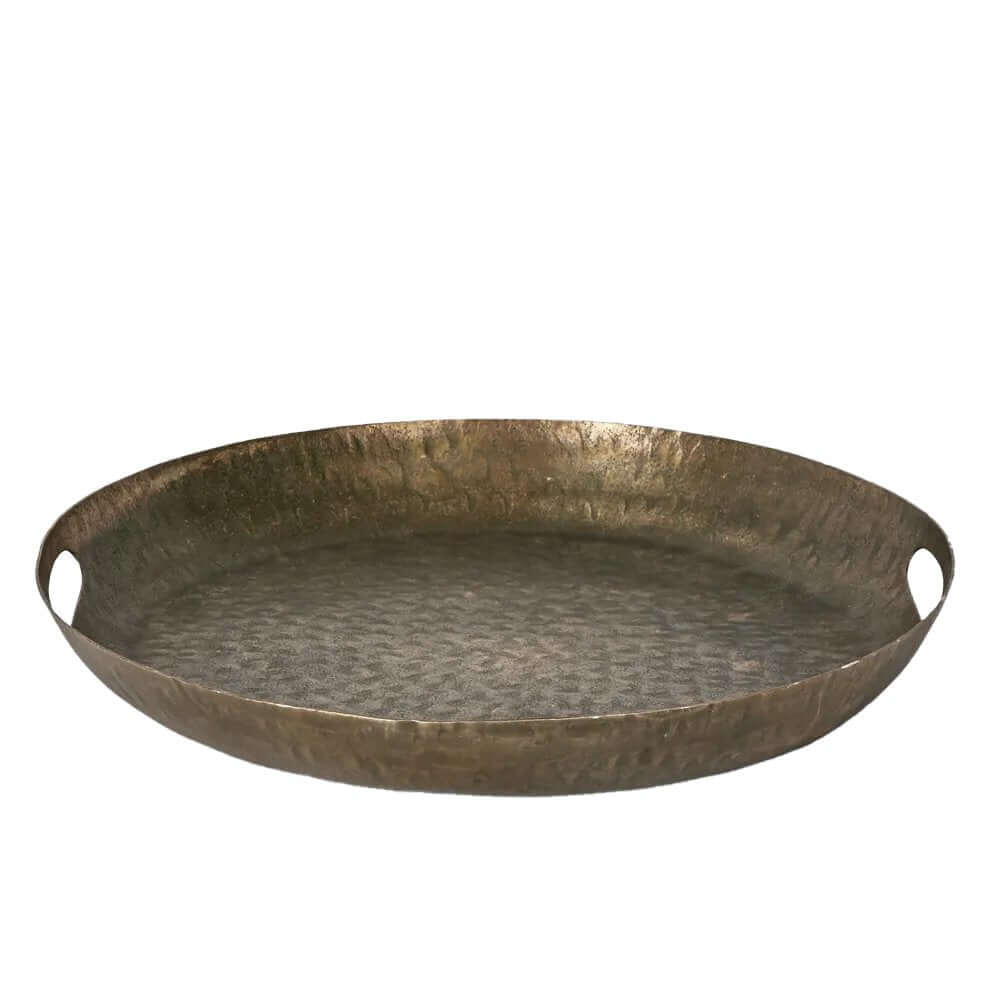 Bobbi Hammered Silver Round Serving Tray