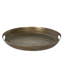 Bobbi Large Hammered Aluminium Tray in Silver 49cm Luxury Co