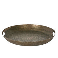 Bobbi Large Hammered Aluminium Tray in Silver 49cm Luxury Co