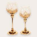 Gold Filigree Hurricane Candle Holder Set