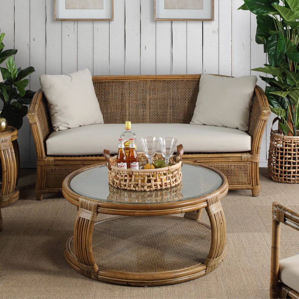 Cayman Rattan Round Coffee Table - 100cm