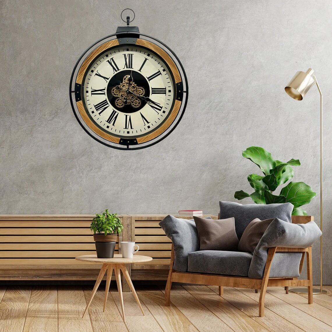 Champ Elysees White Face Wall Clock - 74cm Moving Gear