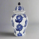 Chinese Ginger Jar Protea Blue and White 49cm Luxury Co