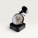 Antique Black Gramophone Table Clock