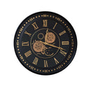 Colorado Modern Wall Clock with Moving Gold Gears Luxury Co