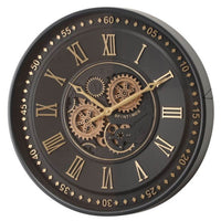 Colorado Modern Wall Clock with Moving Gold Gears Luxury Co