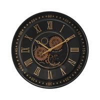 Colorado Modern Wall Clock with Moving Gold Gears Luxury Co