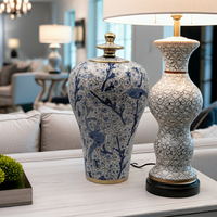 46cm Hand-Painted Blue Bird Ginger Jar