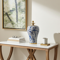 46cm Hand-Painted Blue Bird Ginger Jar