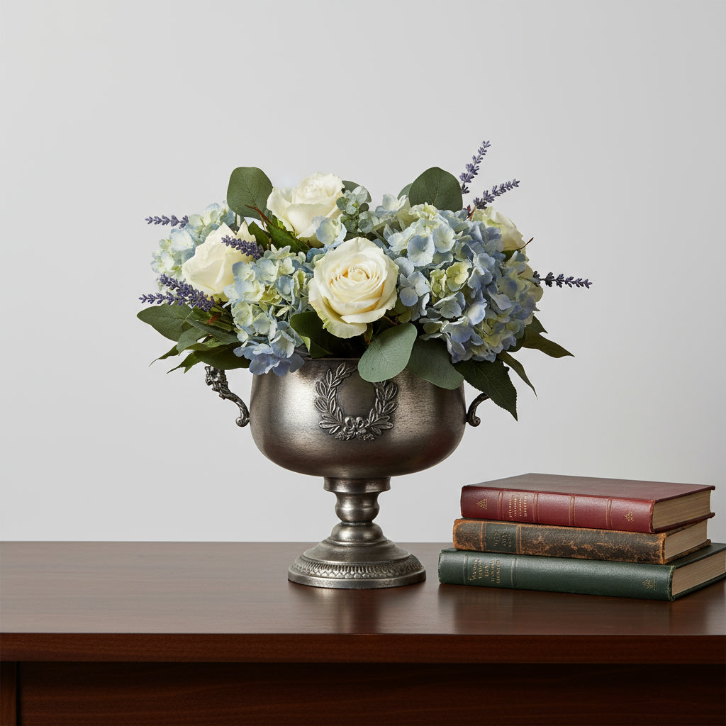 Elegant Vintage Silver Urn Vase, Luxury Co