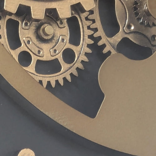 Eli Gear Wall Clock | 58cm Luxury Statement TimepieceElevate your decor with Eli Gear's 58cm clock, blending industrial charm with vintage elegance. Mesmerizing exposed gears and antique touches.