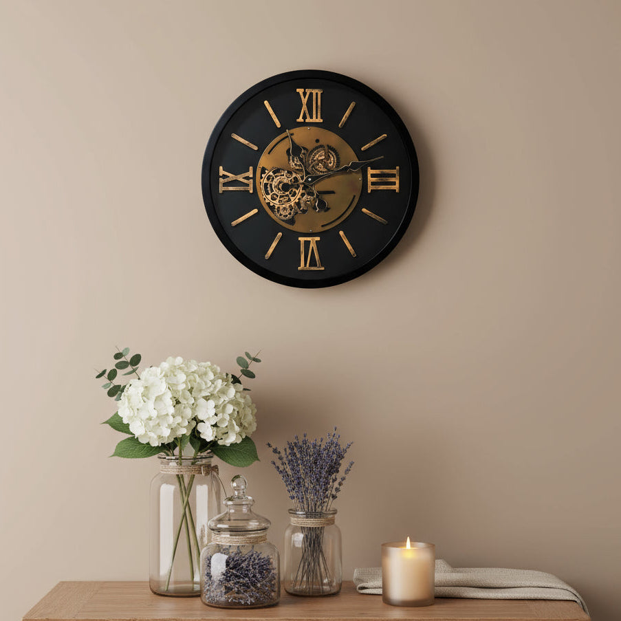 Eli Industrial Gear Wall Clock 58cm