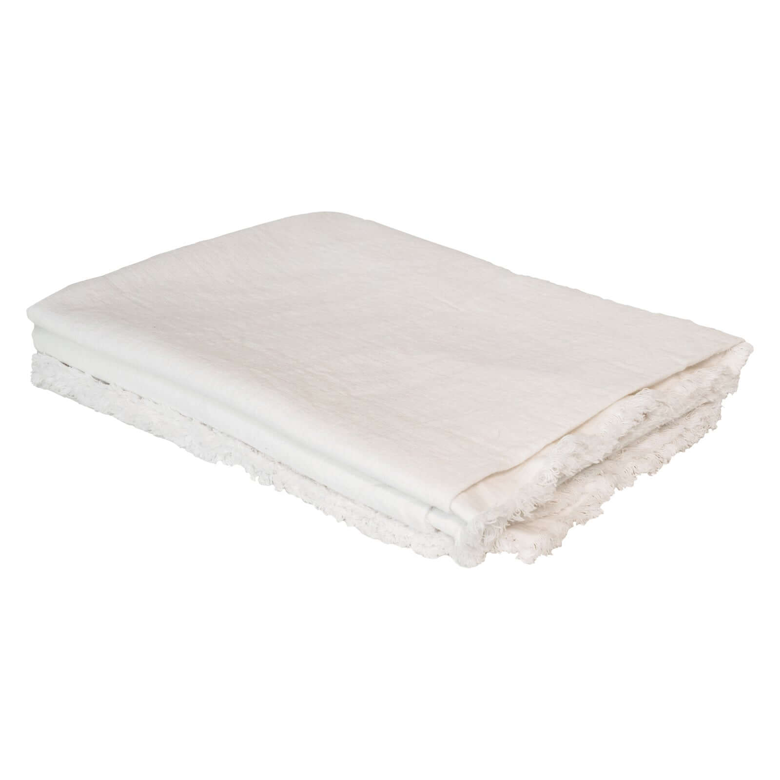 Elora White Linen Throw Cotton Blend 150x200 cm Luxury Co