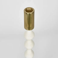 Elsa Glossy White Aluminium Candle Stand Holder 31cm Luxury Co
