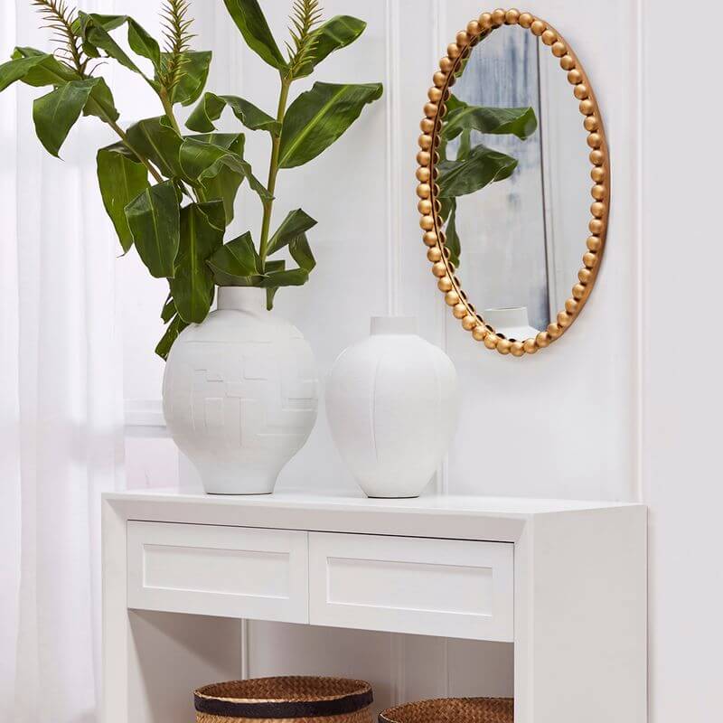 Esme Oval Vintage Wall Mirror Gold Leaf - 76cm