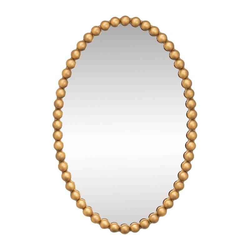 Esme Oval Vintage Wall Mirror Gold Leaf - 76cm