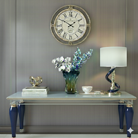 Boho Glass Vase Hand Blown – 27cm Blue & Yellow Murano Art Style