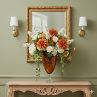 Amber Cut Glass Urn Decorative Urn - Elegant Vintage Style