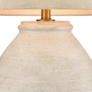 Forbes White Sandstone Table Lamp Linen Shade 66cm Luxury Co