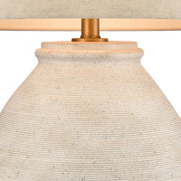 Forbes White Sandstone Table Lamp Linen Shade 66cm Luxury Co