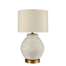 Forbes White Sandstone Table Lamp Linen Shade 66cm Luxury Co