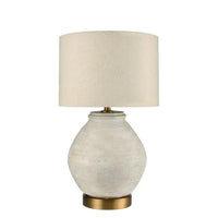Forbes White Sandstone Table Lamp Linen Shade 66cm Luxury Co