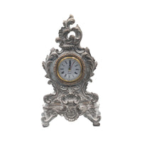 French Baroque Table Clock Vintage White/Gray Luxury Co