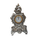 French Baroque Table Clock Vintage White/Gray Luxury Co
