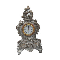 French Baroque Table Clock Vintage White/Gray Luxury Co