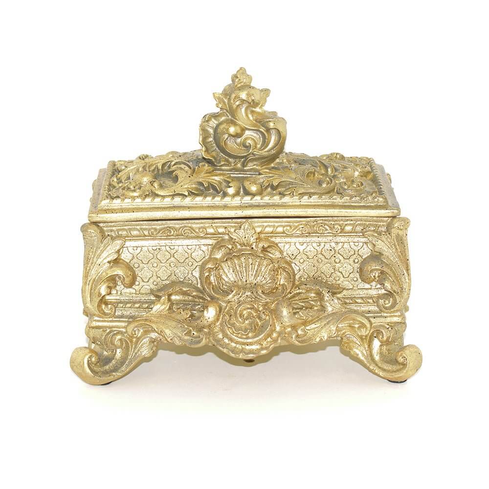French Country Rustic Gold Jewellery Box 24cm