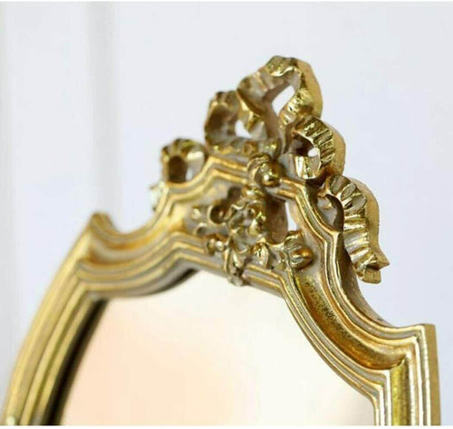 French Country Rustic Gold Makeup Mirror - 35cm Luxury Co