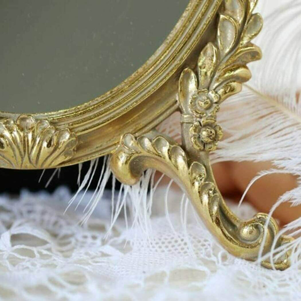 French Makeup Mirror Rustic Gold Makeup Mirror - 35cm