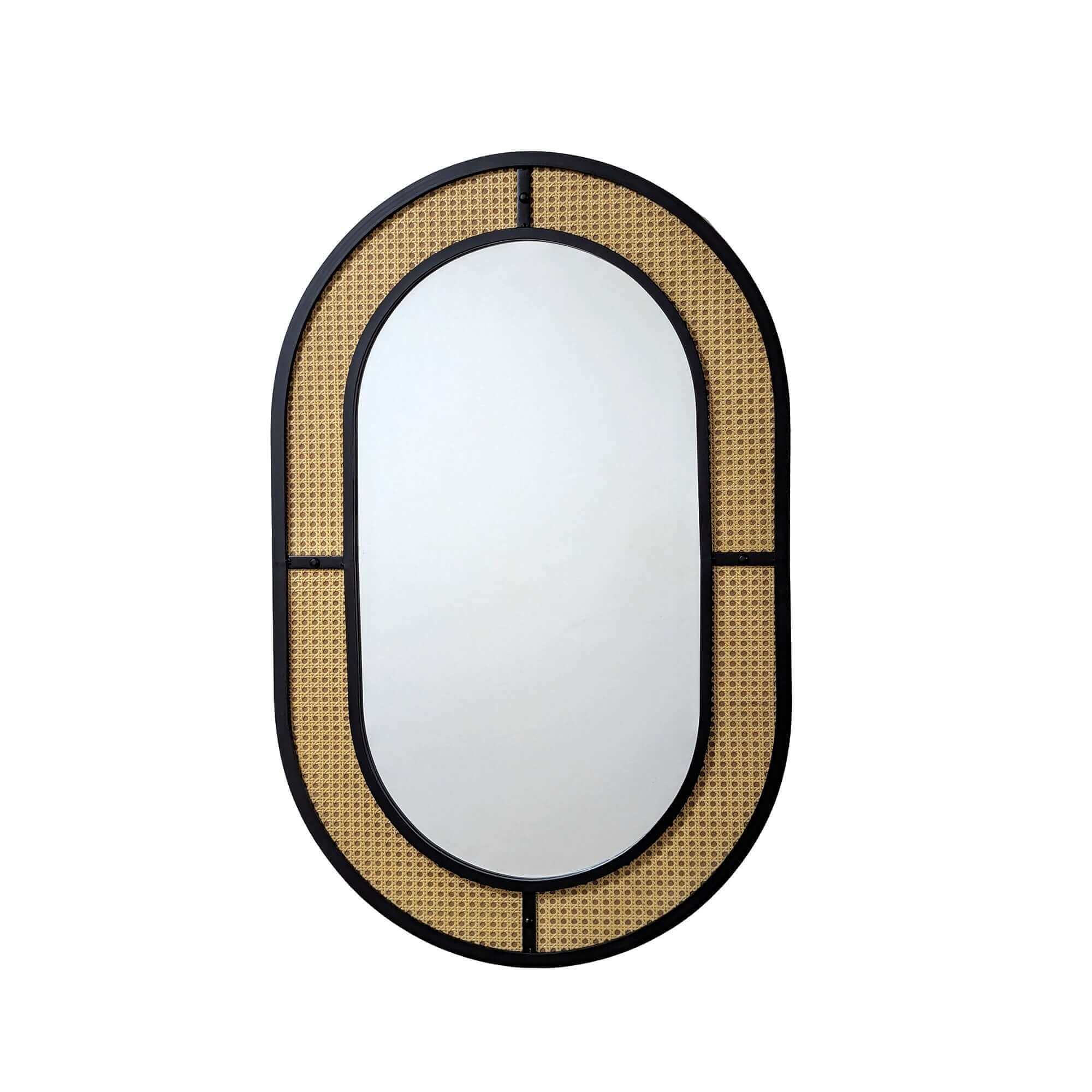 French Country Metal Wood Wall Mirror