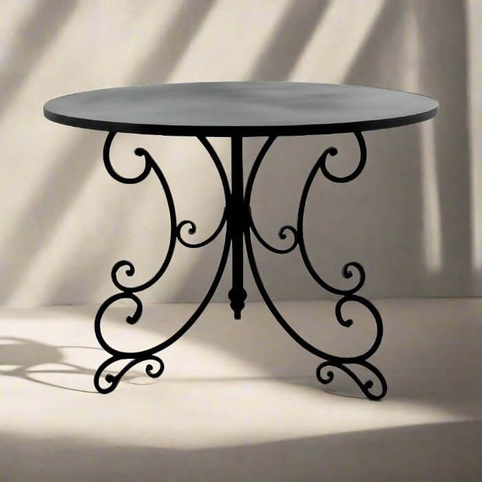 French Style Metal Garden Table Black Luxury Co
