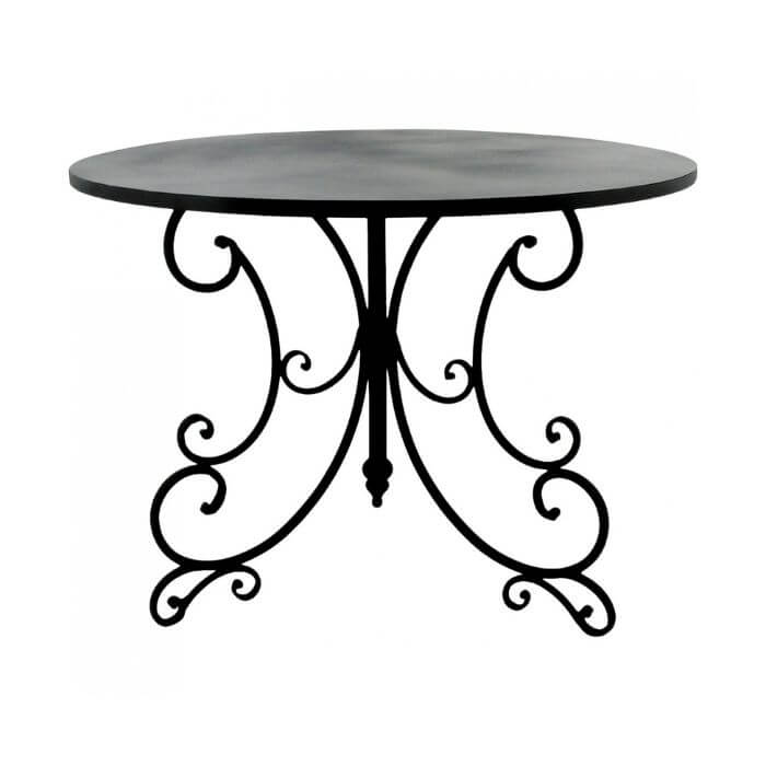 French Style Metal Garden Table Black