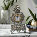 French Vintage Baroque Style Table Clock White/Gray 27cm Luxury Co