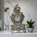 French Vintage Baroque Style Table Clock White/Gray 27cm Luxury Co
