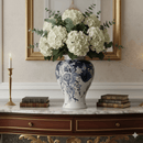 Vintage Blue White Porcelain Ginger Jar