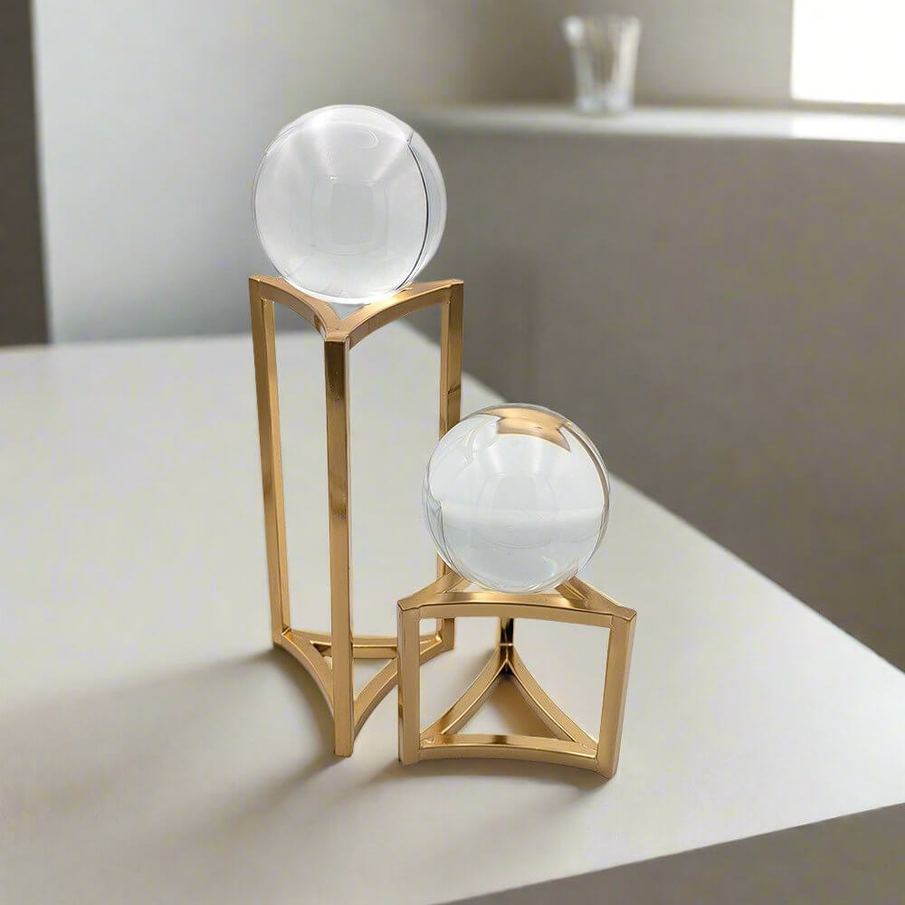 Glass Sphere Table Décor Gold Set Luxury Co