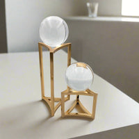 Glass Sphere Table Décor Gold Set Luxury Co