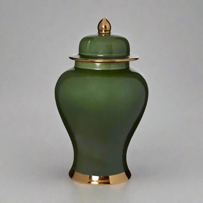 Grenfel Green Porcelain Ginger Jar