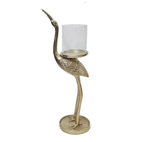 Hamlet Large Crane Pillar Holder - Gold Finish Luxury Co