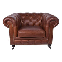 Hampton Court Aged Leather - Chesterfield Armchair Luxury Co