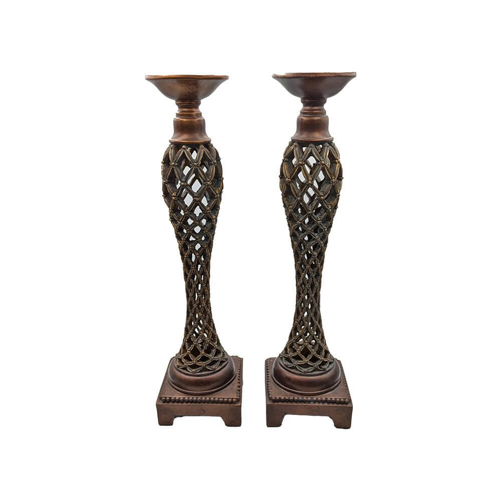 Handcrafted Wooden Candle Holders Set