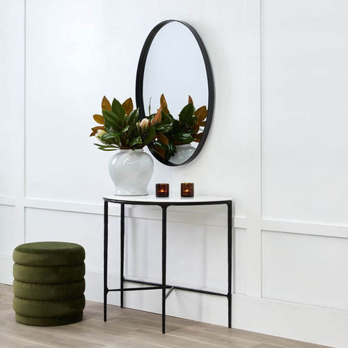 Heston Marble Demilune Half Moon Console Table Luxury Co