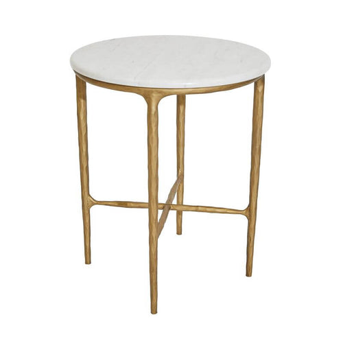 Heston Marble Round Modern Brass Table - 45cm Luxury Co